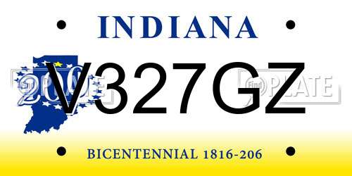 V327GZ Indiana License Plate