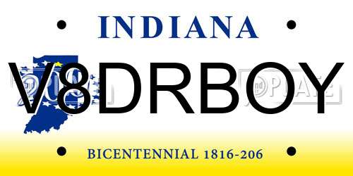 V8DRBOY Indiana License Plate