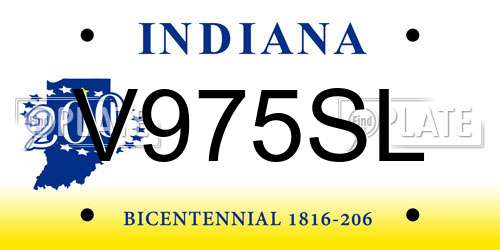 V975SL Indiana License Plate