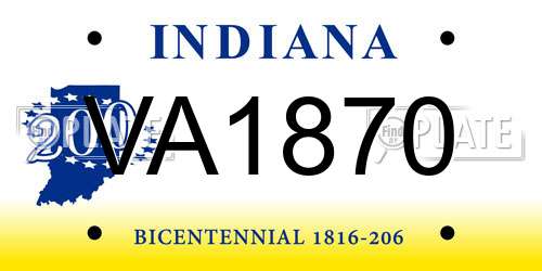 VA1870 Indiana License Plate
