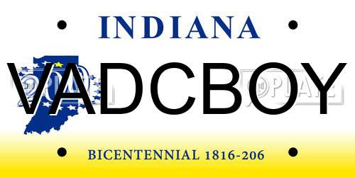 VADCBOY Indiana License Plate