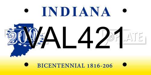 VAL421 Indiana License Plate