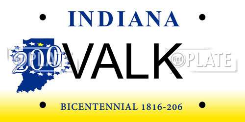 VALK Indiana License Plate