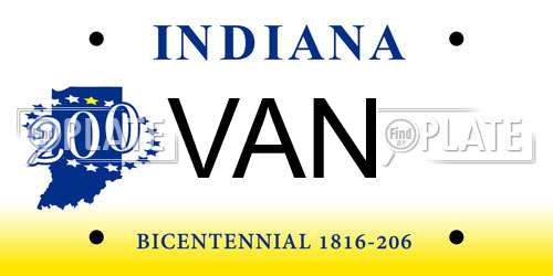 VAN Indiana License Plate