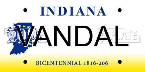 VANDAL Indiana License Plate