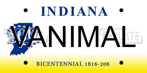 VANIMAL Indiana License Plate