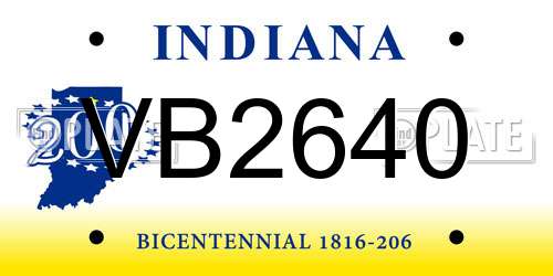 VB2640 Indiana License Plate