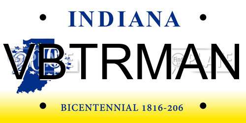 VBTRMAN Indiana License Plate