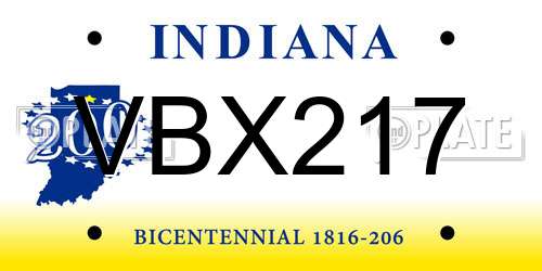 VBX217 Indiana License Plate