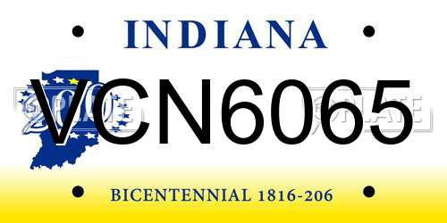 VCN6065 Indiana License Plate