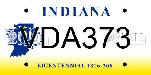 VDA373 Indiana License Plate