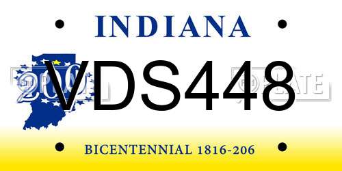 VDS448 Indiana License Plate