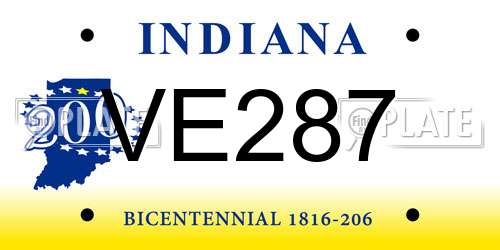 VE287 Indiana License Plate