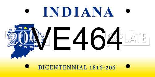 VE464 Indiana License Plate