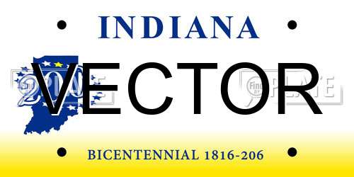 VECTOR Indiana License Plate