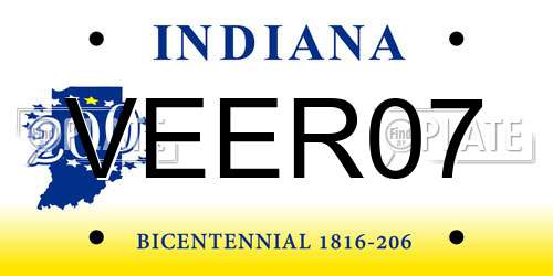 VEER07 Indiana License Plate