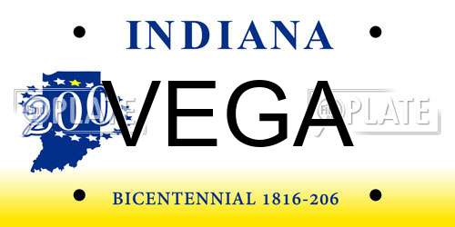 VEGA Indiana License Plate
