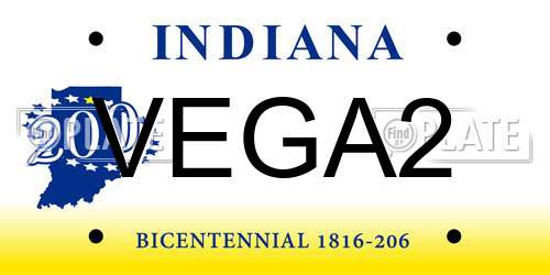 VEGA2 Indiana License Plate