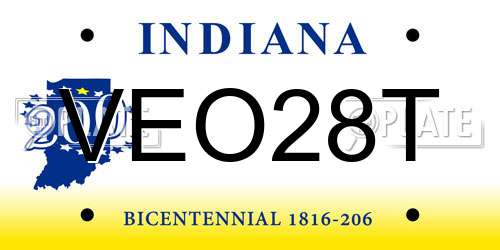 VEO28T Indiana License Plate