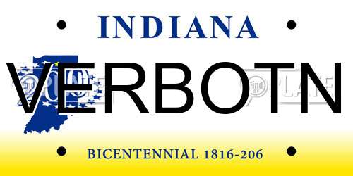 VERBOTN Indiana License Plate