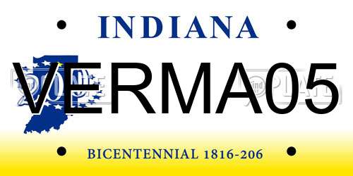 VERMA05 Indiana License Plate