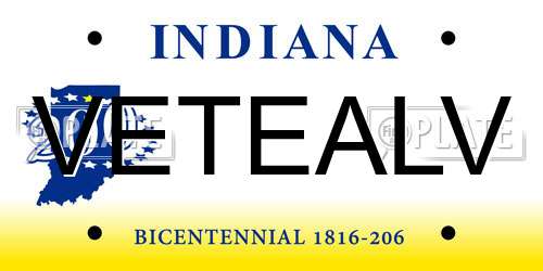 VETEALV Indiana License Plate