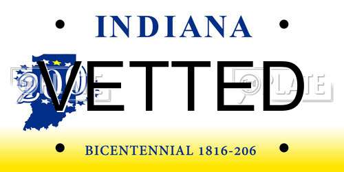 VETTED Indiana License Plate