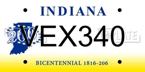 VEX340 Indiana License Plate