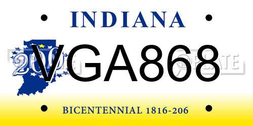 VGA868 Indiana License Plate