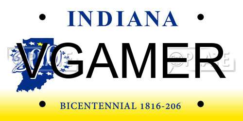 VGAMER Indiana License Plate
