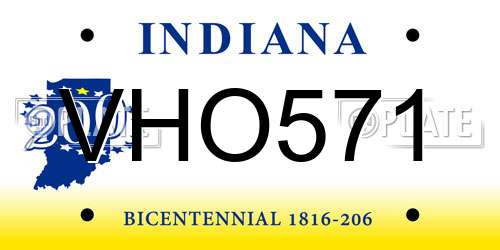 VHO571 Indiana License Plate