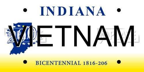 VIETNAM Indiana License Plate