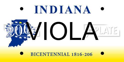 VIOLA Indiana License Plate
