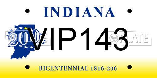 VIP143 Indiana License Plate