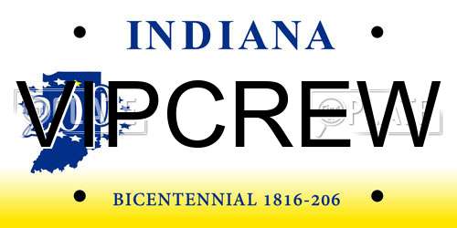 VIPCREW Indiana License Plate