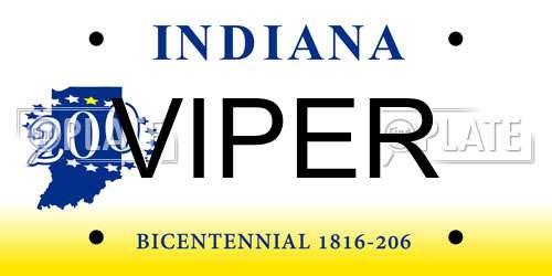 VIPER Indiana License Plate