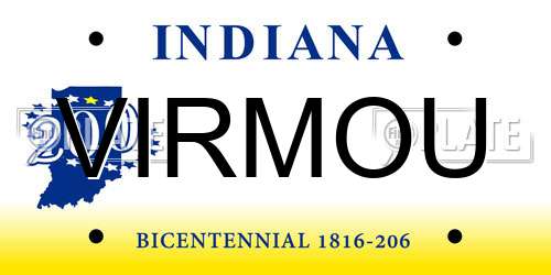 VIRMOU Indiana License Plate
