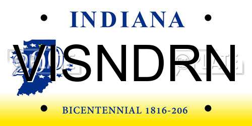 VISNDRN Indiana License Plate
