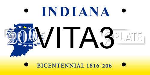 VITA3 Indiana License Plate