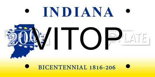 VITOP Indiana License Plate