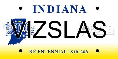 VIZSLAS Indiana License Plate