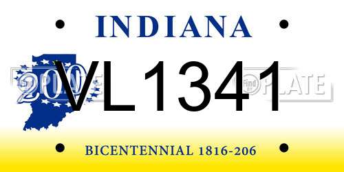 VL1341 Indiana License Plate