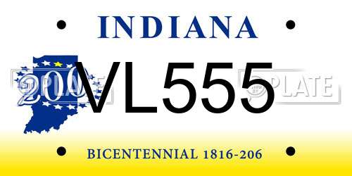 VL555 Indiana License Plate