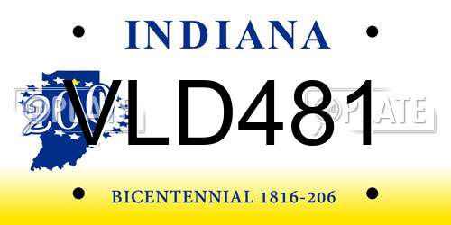 VLD481 Indiana License Plate