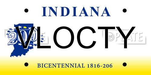 VLOCTY Indiana License Plate