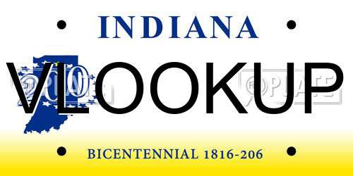 VLOOKUP Indiana License Plate