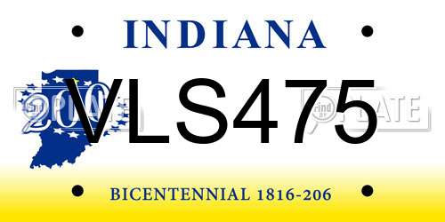 VLS475 Indiana License Plate