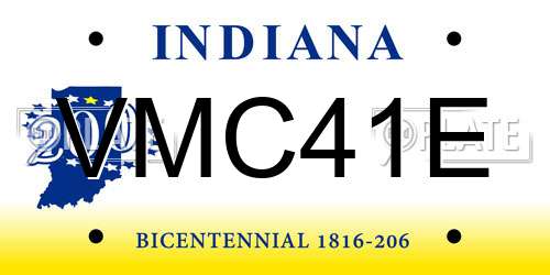 VMC41E Indiana License Plate