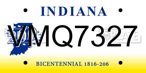 VMQ7327 Indiana License Plate