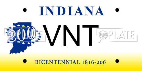 VNT Indiana License Plate